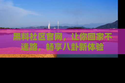 黑料社区官网，让你回家不迷路，畅享八卦新体验