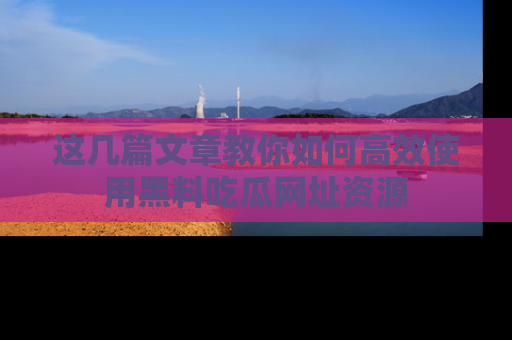 这几篇文章教你如何高效使用黑料吃瓜网址资源